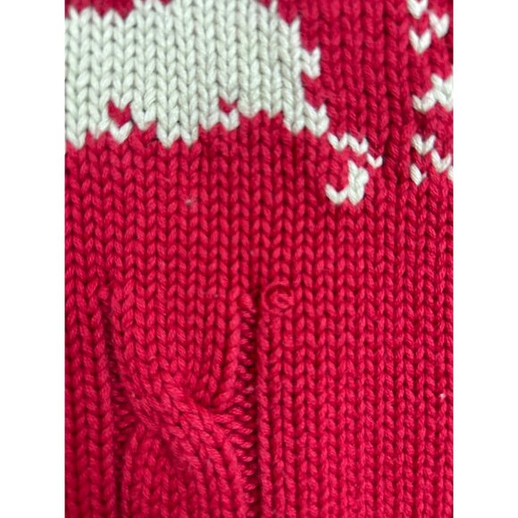 Vintage Land's End Women's Red Sweater Christmas Reindeer Snowflake Turtleneck - Picture 12 of 13